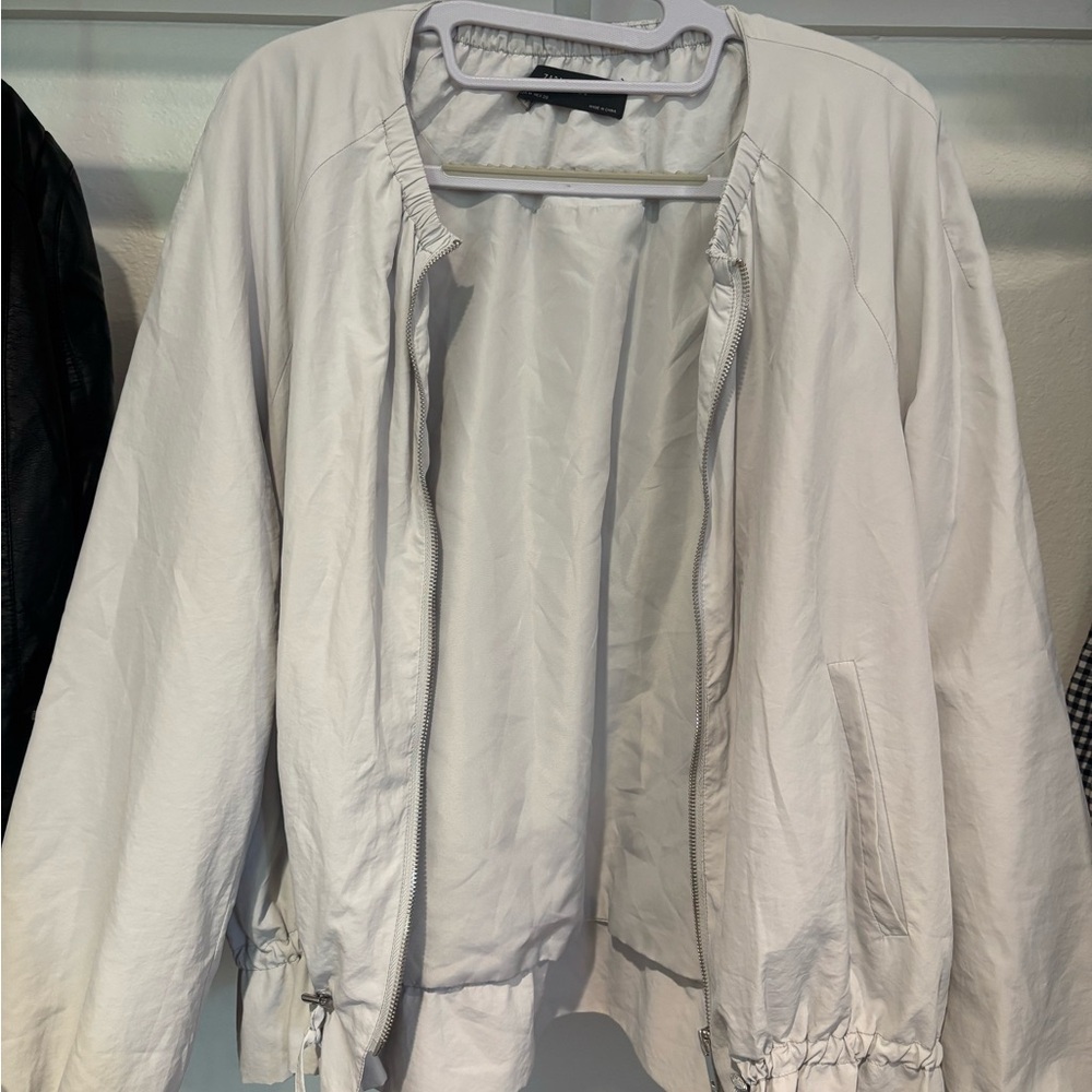 Zara Women's Cream Bomber Jacket